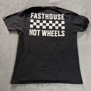 Fasthouse x Hot Wheels Stacked 1968 Flying Colors T-Shirt Black Men's Large